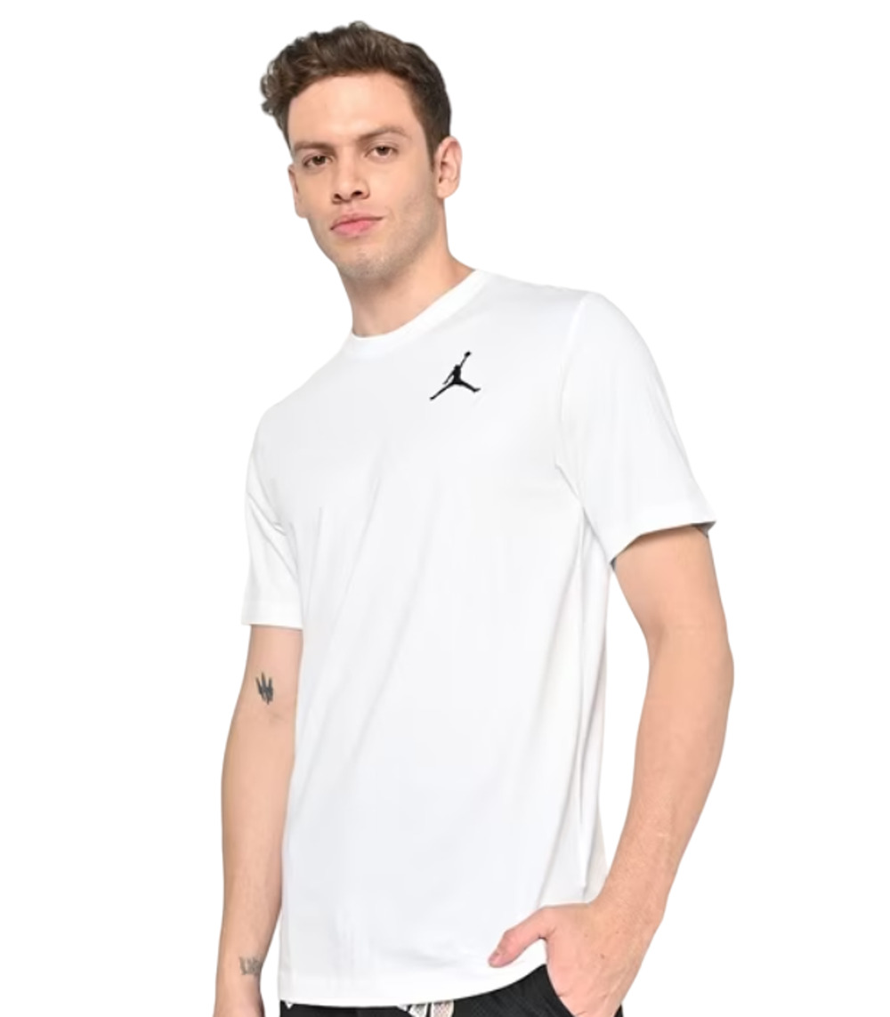 Nike Air Jordan Jumpman Embroidered Tee White Crewneck Men's T-shirt Size L